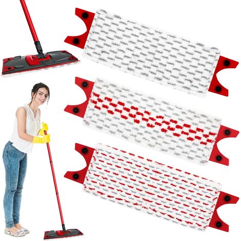 Vileda UltraMax 3er-Pack Nachfüllpackung - 2-in-1 saugfähiger Mikrofaser-Mopp für Böden und Flecken, je 1 Stück in 3 Farben. (1/5)