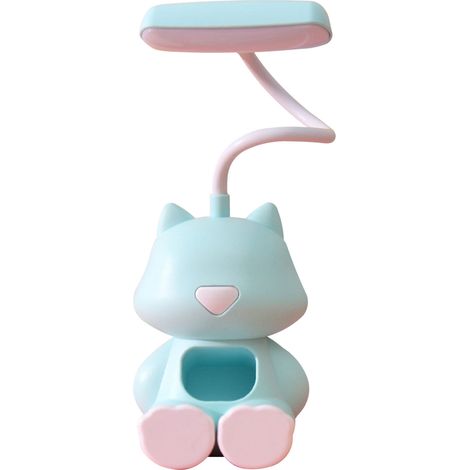 Lampe de bureau dessin animé pour enfants, lampe de lecture kawaii mignonne, col de cygne flexible, rechargeable USB, petite veilleuse, cadeau pour garçons et filles, verte (1/5)
