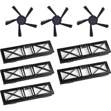 5 Ultrafilter und 3 Fünfarmbürsten für Neato Connected D5 D6 (1/4)