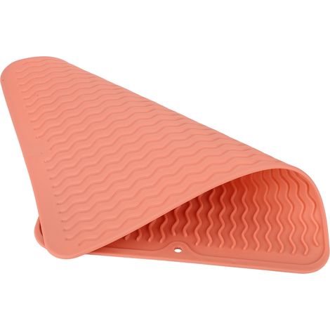 Geschirrtrockenmatte aus weichem, flexiblem Gummi, hitzebeständig, rutschfest, BPA-frei, umweltfreundlich, vielseitig einsetzbar, rosa (1/5)