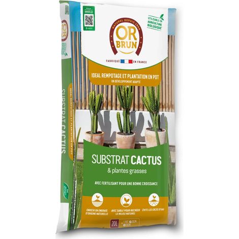 Substrat Cactus Or Brun 20 litres – Drainage et équilibre pour vos plantes