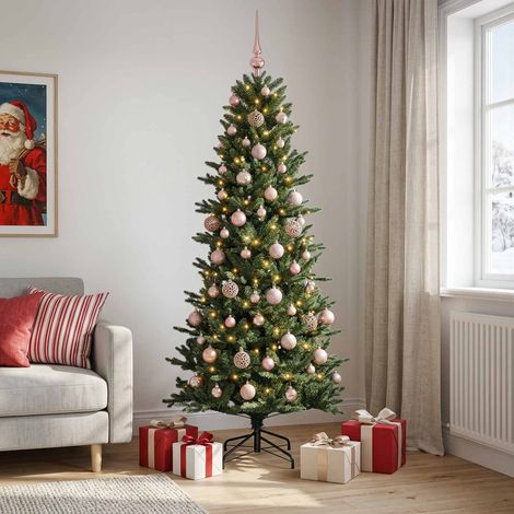 vidaXL Artificial Christmas Tree with Bauble 180 cm 300 LEDs (1/5)