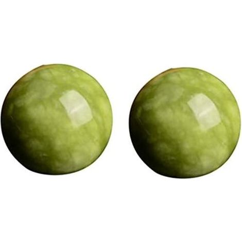 Lot de 2 balles d'exercice Jade Baoding pour soulager le stress et la relaxation des mains (1/5)
