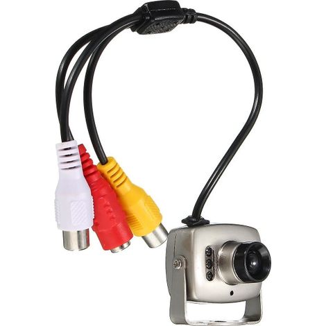 Caméra de surveillance infrarouge CMOS mini à 6 LED avec vision nocturne couleur, câble et câble.