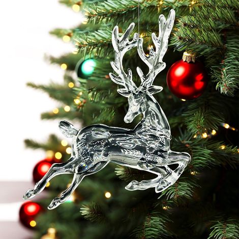 Décoration En Acrylique - Renne De Noël Pour Extérieur - Accrochage Ou Pose Sur Surface Plane - 19 Cm - Transparent - 1 Pièce (1/5)