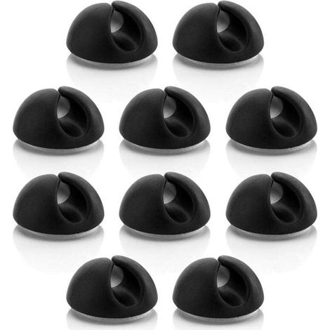 10x Attaches Support de Câble Gestion des Câbles Fixation des Câbles Organisateur de Câbles pour câbles jusqu'à 8 mm Attaches de Câble Fixation des Câbles Gestion des Câbles Noir-DOU
