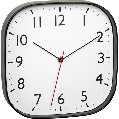 Horloge murale TFA Dostmann 60.3076.01 à quartz 27.9 cm x 4.9 cm x 27.9 cm noir mécanisme d'horloge silencieux (1/5)