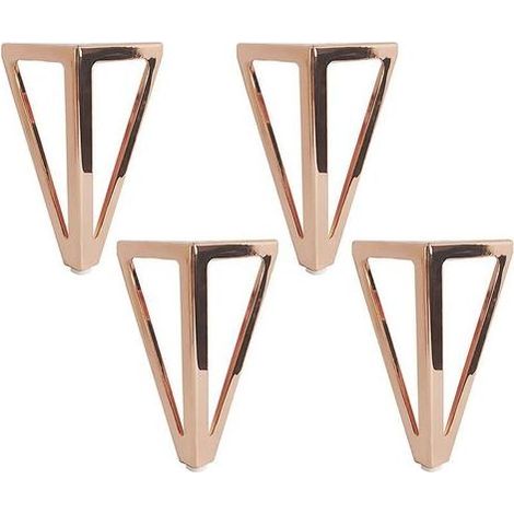 4x Pieds de Table Rose en Métal Triangulaires 15cm Pieds de Meuble Style Moderne pour Armoires Canapés Lit (1/5)