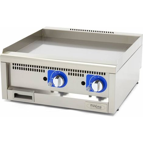 Plancha professionnelle - Lisse - Double unité - 60cm de profondeur - Gaz - Maxima