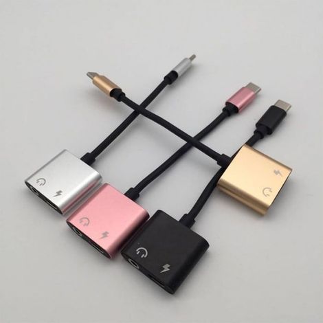 Câble adaptateur audio USB Type C vers 3,5 mm 2 en 1 Type C vers prise jack 3,5 mm Adaptateur casque stéréo micro Convertisseur (1/5)