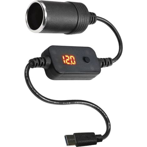 Câble Convertisseur Voiture Adaptateur Chargeur de Voiture Charge Rapide Auto Pour Accessoires Auto, Téléphones, Tablettes, Ordinateurs, GPS, Dashcams, Liseuses, (1/5)