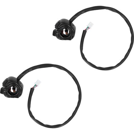 Commandes de Moto, Interrupteur d'éclairage de Guidon Interrupteur de Guidon Universel 2 Pièces 1in de de Moto Phare Clignotant Klaxon Bouton de Commande de Vitesse pour de 25 Mm (BLACK) (1/5)