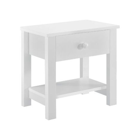 Comodino con Cassetto e Ripiano 40 x 30 x 42 cm Bianco [en.casa] (1/5)