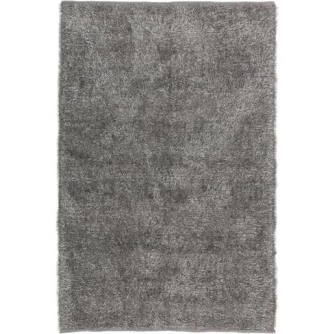 Tapis rectangulaire à poils longs - JUANIO - JUANIO - Gris - 60% coton/40% polyester - 180 x 120 cm (1/2)