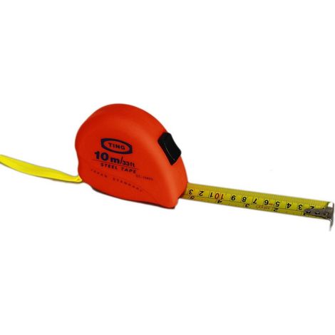 Trade Shop - Metro In Acciaio Flessometro 3 5 10 Metri Mt Flessibile Blocco Retrattile Gancio -     -10 Metros  -