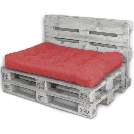 Palettenkissen Palettenauflagen Sitzkissen Rückenlehne Kissen Palette Polster Sofa Couch Rot - Sitzfläche