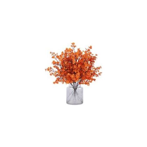 12 fleurs artificielles de gypsophile d'automne, plantes orange au toucher réaliste, fleurs en soie pour vase, maison, bureau, mariage, intérieur, extérieur, centre de table, fête, automne (1/5)