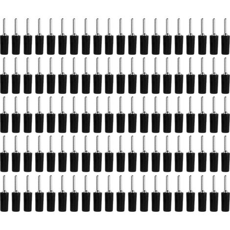 100 fiches bananes mâles, broches en laiton nickelé, plaque frontale à ressort interne droite J.10001, 2 mm noir (1/5)