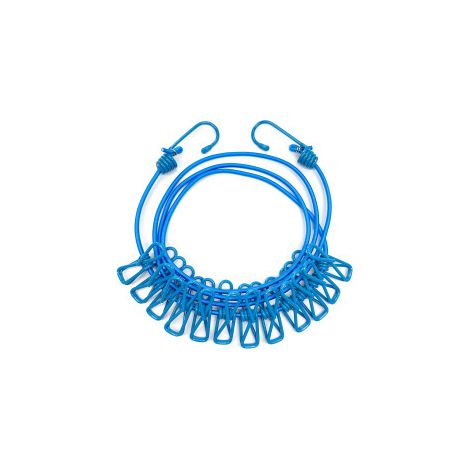 sac OPP bleu ciel Corde à linge pour voiture pour le séchage en extérieur, balcons de dortoirs scolaires et pinces pour corde à linge intérieure (aucun perçage requis). (1/5)