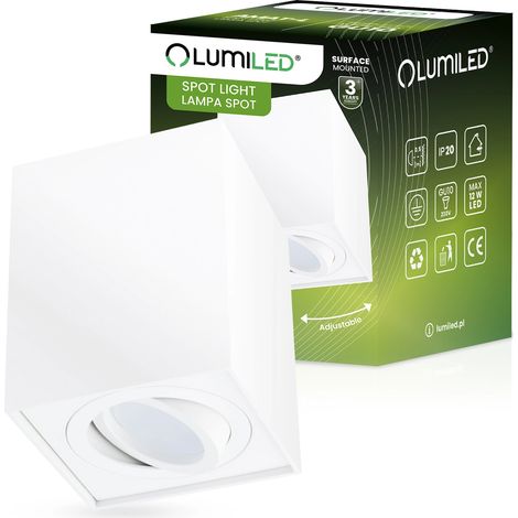 Luminaria de superficie HALÓGENA Spot Tube Móvil AMAT-L GU10 Cuadrada Blanca (1/5)