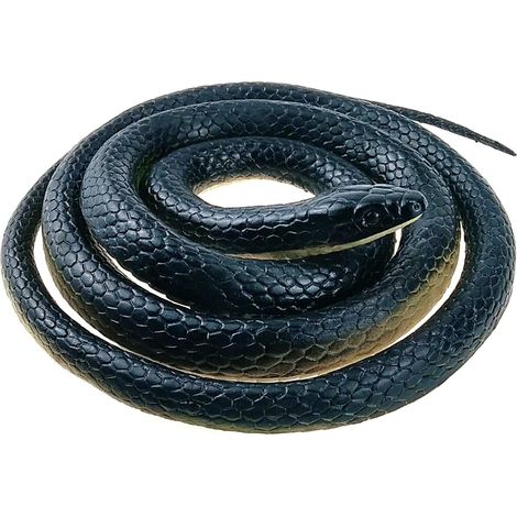1 Serpent factice Divers accessoire de jardin, en caoutchouc souple, réaliste avec détails tête/corps/queue, pour effrayer oiseaux et rongeurs (1/5)
