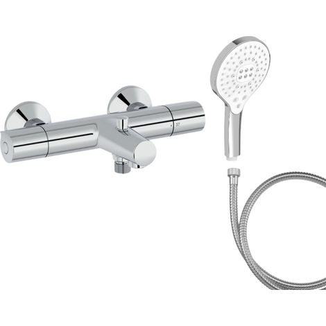 Mitigeur baignoire JACOB DELAFON Simone + pommeau de douche Metro signature + flexible de douche métal (1/5)