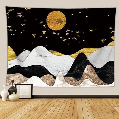 Tapisserie Wandteppich – Sonnenuntergang – 150x130 cm – Polyester – Wanddekoration (1/4)
