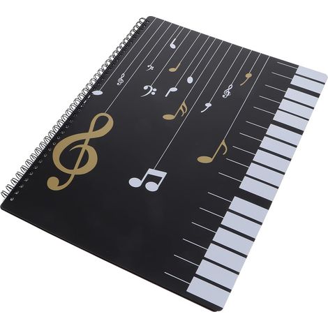 Classeur à spirale pour partitions, organiseur de documents, porte-documents, touches de piano pour élèves
