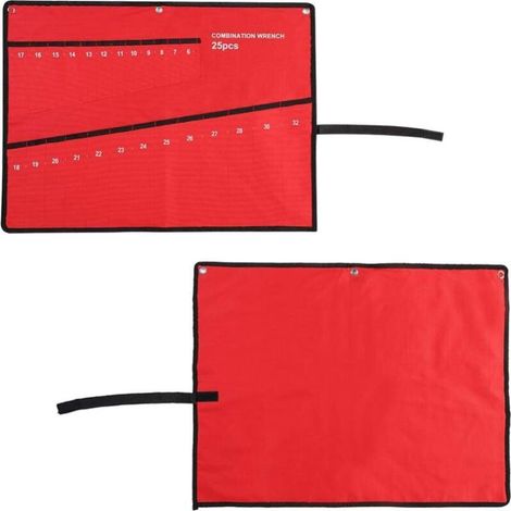 Borsa portautensili arrotolabile per chiavi inglesi, organizer multi-tasche regolabile per chiavi inglesi, ideale per falegnami e appassionati del fai da te (25 tasche) (1/3)