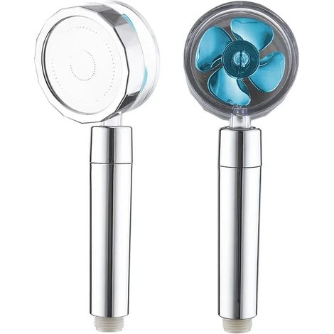 Hélice pommeau de douche pluie haute pression avec ventilateur économie d'eau Massage haute pression Premium salle de bain douche accessoire bleu (1/5)
