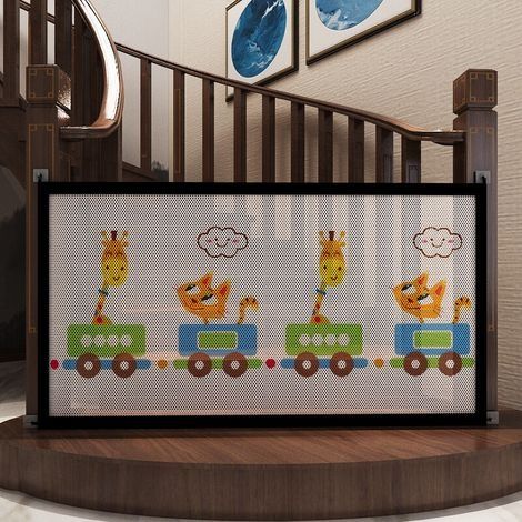 Barrière de sécurité extensible pour bébé – L89cm H85cm – Installation intérieure/extérieure – Maille résistante en aluminium - L89cmH85cm (1/3)