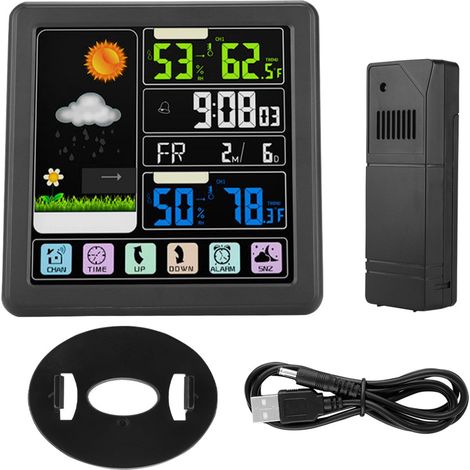 TS-3310 Horloge météo sans fil tactile multifonction écran complet (1/5)