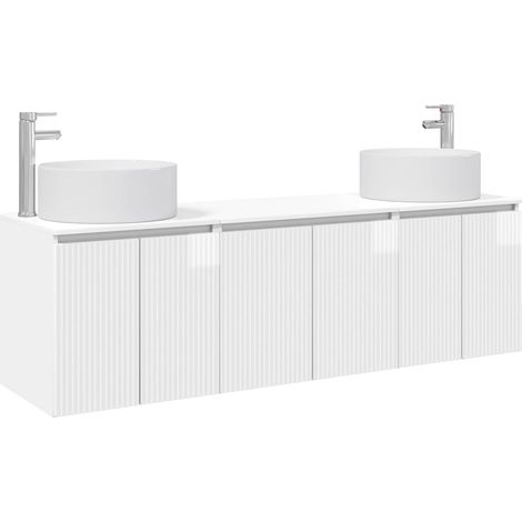 Bathroom Cabinet Set 3 pcs High Gloss White vidaXL (1/5)