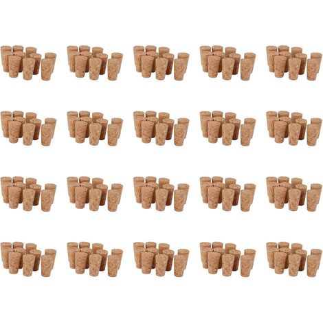 200 bouchons liège, 22x17x35 mm, coniques, pour vin et bière (1/5)