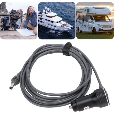 [Cable de carga para coche DC] – [Cable] [Goma de alta calidad] para radio satelital, enchufe para encendedor de cigarrillos, sin interferencias, 4 m / 13,1 pies, fácil de usar (1/5)