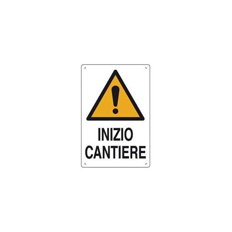 CARTELLO INIZIO CANTIERE- - cm.40x60h. in plastica - 10 pezzi