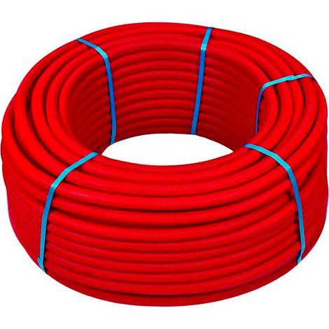 Henco – Tube multicouche Ø20mm 50m – Gaine rouge en polyéthylène – Résistant à la corrosion – Pression max 10 bar – 50R20MR