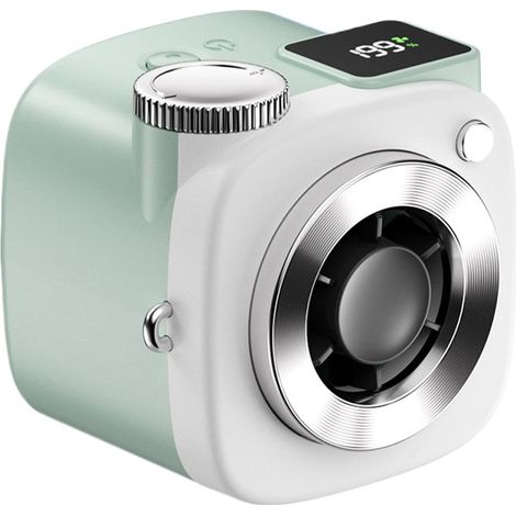 Ventilateur Main ABS+PC Forme Camera 2000mAh Vert Portable Voyage Camping (1/5)
