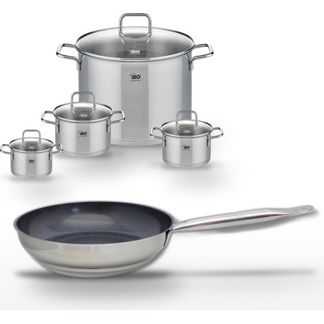 Lot Poêle céramique 28cm et 4 Faitouts Elo Profi Therm Platinum (1/5)