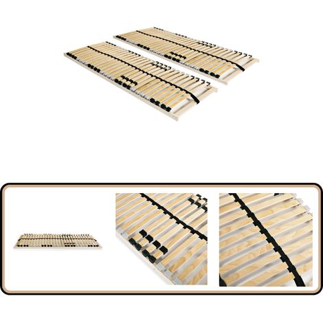 Lattenroste 2 Stk. mit 28 Latten 7 Zonen 90x200 cm - Lattenrost - Holzrahmen - Birkenholz - Buchenholz - Lattenrost 90x200