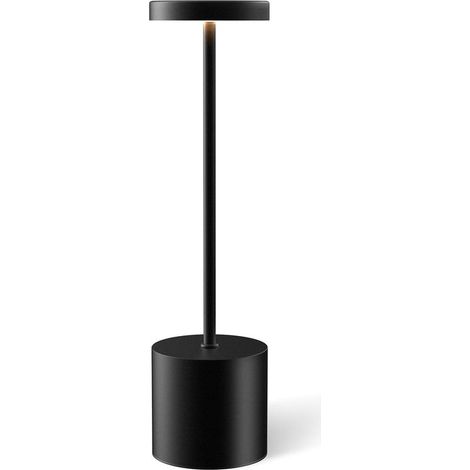 Wiederaufladbare, kabellose Tischleuchte, tragbare LED-Schreibtischlampe, dimmbare, kabellose Tischleuchte mit 3 Farben, schwarz (1/4)