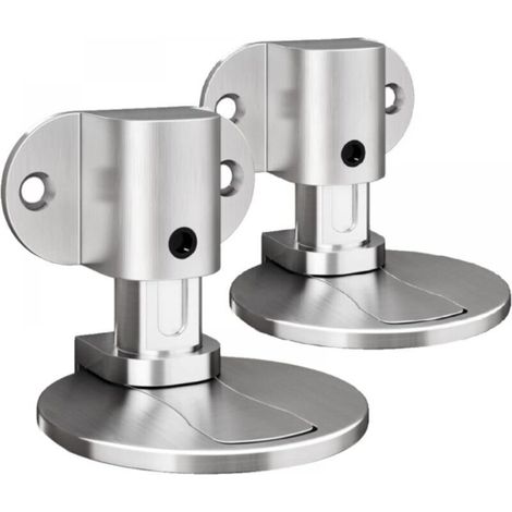 Set mit 2 unsichtbaren und robusten magnetischen Türstoppern aus Metall mit Klebstoff und Schrauben, für Büro und Zuhause (silber)