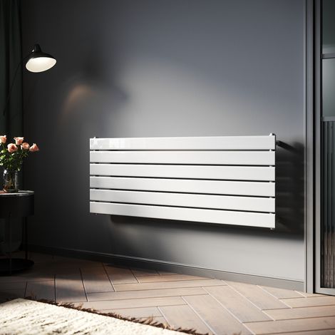 SONNI Heizkörper aus Stahl Design Heizkorper Paneelheizkörper Horizontal Einlagig Weiß Flachheizkörper 1200x465mm, 629W