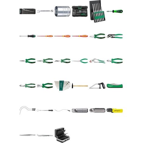 13207a Composition d'outils électricité dans la valise réf. 13209 111 Werkzeuge 12,5 kg
