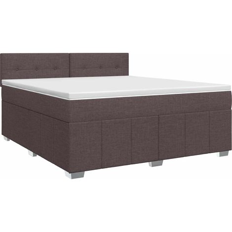 Maison Exclusive - Letto box spring con materasso Marrone Scuro 140 x 200 cm (1/5)