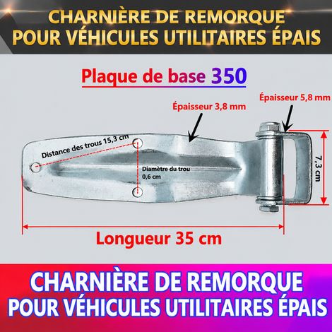 Charnière de porte de camion 350 en acier galvanisé à souder pour conteneur et remorque 350 600 g – Livraison gratuite