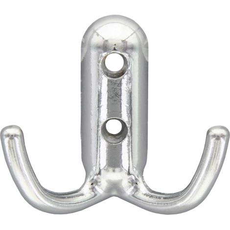 25 pz appendiabiti 2 ganci metallo cromo lucido 45x45 mm attaccapanni (1/2)