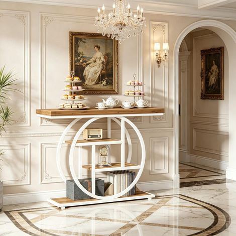 Console d'entrée élégante, table console, table basse à 4 niveaux, table d'entrée, meuble TV (1/5)