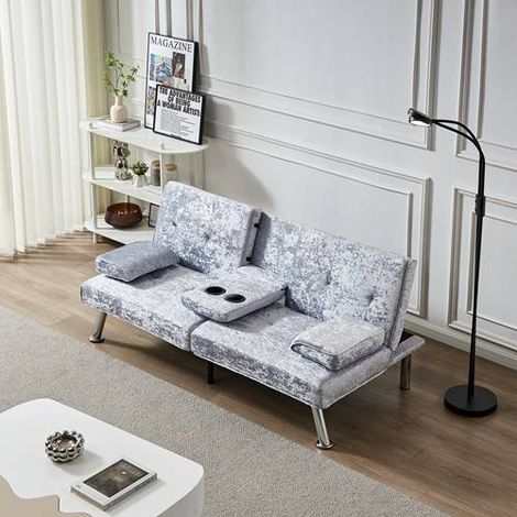 WestWood Fabric Manhattan Sofa Bed Recliner 3 Seater Modern Luxury Design Home Velvet Grey