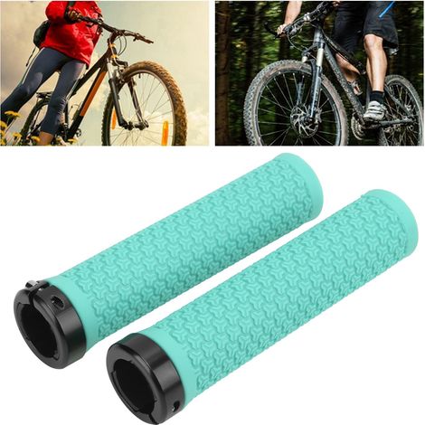 ZTTO Poignées de Vélo de Montagne Antidérapantes avec Absorption des Chocs Bleues (1/5)